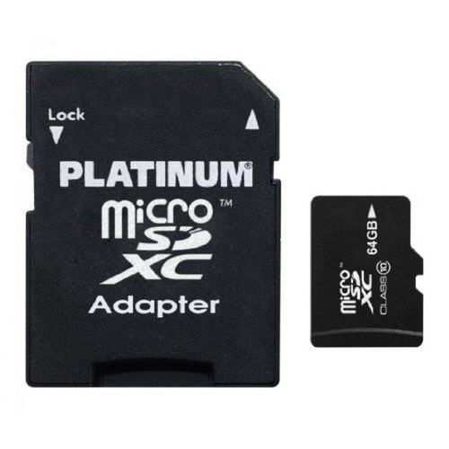 Platinum Platinum 177323 Carte mémoire micro SDXC Classe 10 64 Go Noir