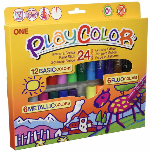 Playcolor - PLAYCOLOR 2041 Coffret de 24 couleurs de solides Couleur 1unité Playcolor  - Procomponentes