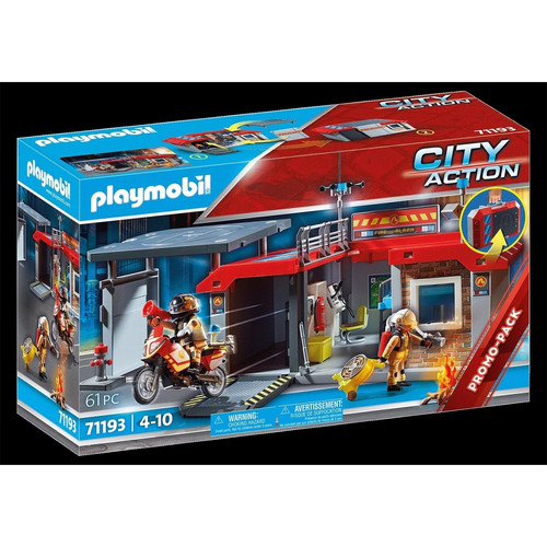 Playmobil - Caserne de pompiers transportable Playmobil  - Caserne pompier