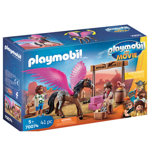 Playmobil - Playmobil Marla et Del avec Cheval ailé de 41 pièces The Movie Marron Playmobil  - Playmobil