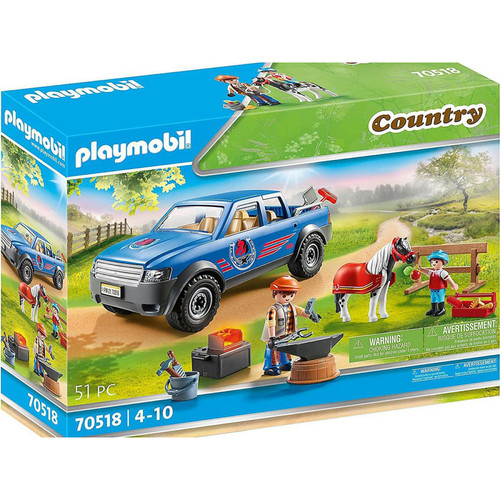 Playmobil - Playmobil Maréchal-ferrant et véhicule de 51 pièces Country Multicolore Playmobil  - Cuisine et ménage