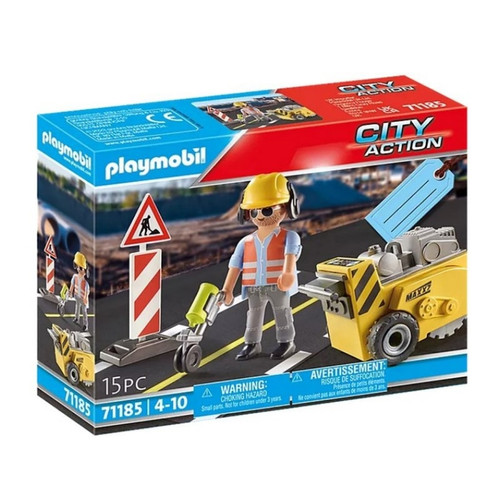 Playmobil - City Action Ouvrier avec scie de sol Playmobil  - Jeux de construction