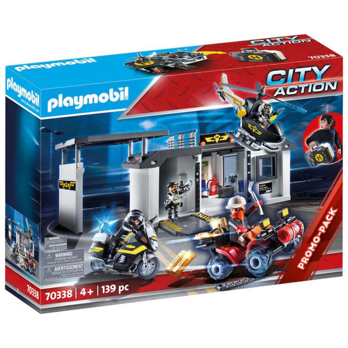 Playmobil - 70338 Playmobil Quartier général transportable policiers d'élite - Playmobil