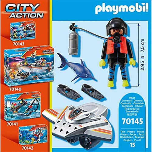 Playmobil PLAYMOBIL 70145 - City Action Scooter de plongée et sauveteur