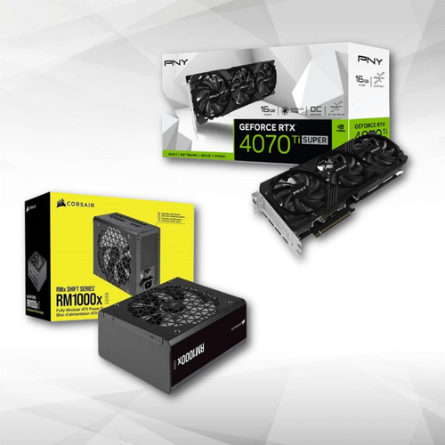PNY - GeForce RTX 4070 Ti SUPER 16G VERTO OC + RM1000x SHIFT 80PLUS Gold PNY  - Refroidissement PC