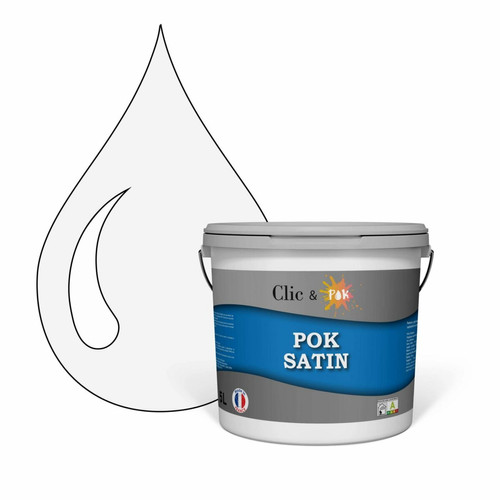 Pok - POK SATIN : Peinture Satin Lessivable Blanc Oxydé 50m² - 5L Pok  - Peinture intérieure