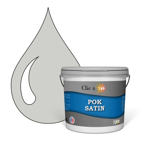Pok - POK SATIN : Peinture Satin Lessivable Galet Gris 50m² - 5L Pok  - Peinture intérieure