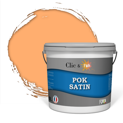 Pok - POK SATIN : Peinture Intérieure Satin Lessivable - Abricot - 100m² - 10L Pok  - Peinture intérieure