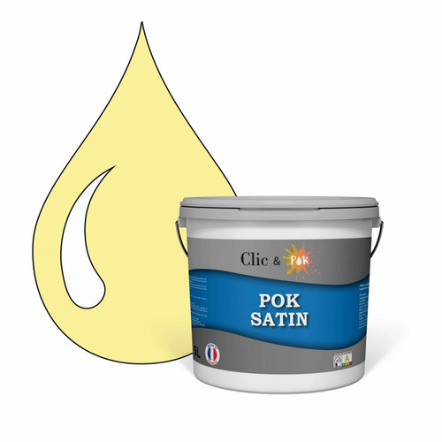 Pok - POK SATIN : Peinture Satin Lessivable Jaune Pop-Corn 50m² - 5L Pok  - Peinture intérieure & extérieure