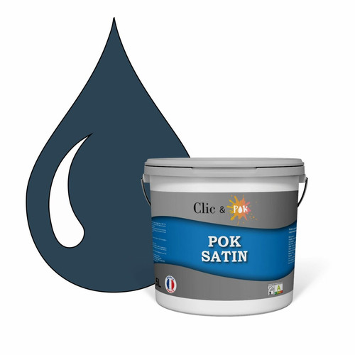 Pok - POK SATIN : Peinture Satin Lessivable Bleu nuit 50m² - 5L Pok  - Peinture bleu
