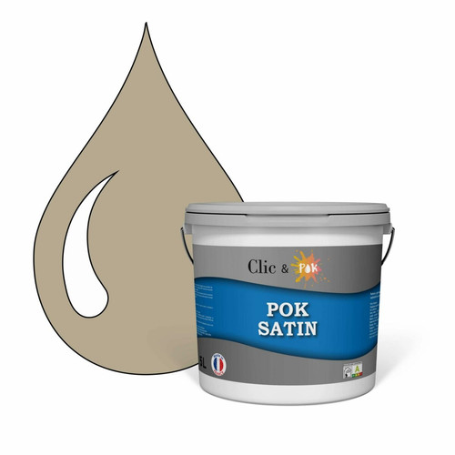 Pok - POK SATIN : Peinture Satin Lessivable Lin Foncé 50m² - 5L Pok  - Peinture lin