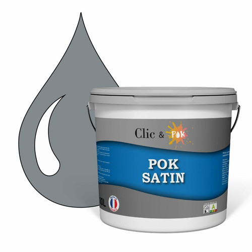 Pok - POK SATIN : Peinture Satin Lessivable Télégris 100m² - 10L Pok - Peinture intérieure & extérieure