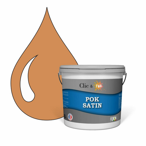 Pok - POK SATIN : Peinture Satin Lessivable Tuile claire 50m² - 5L Pok  - Peinture intérieure