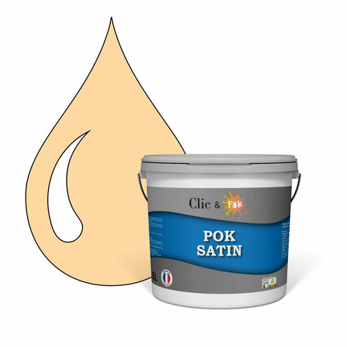 Pok - POK SATIN : Peinture Satin Lessivable Physalis pale 50m² - 5L Pok  - Peinture intérieure