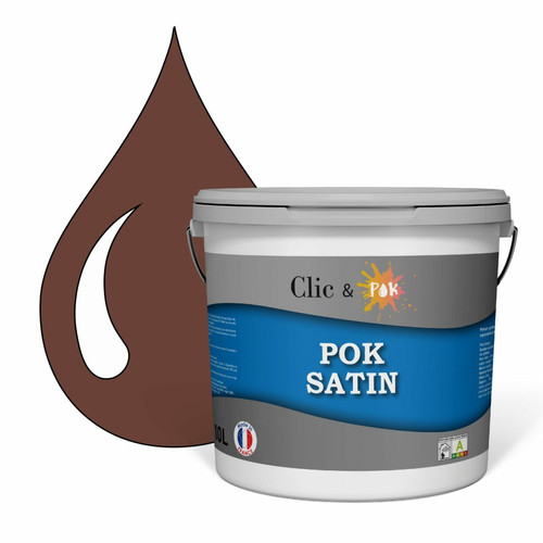 Pok - POK SATIN : Peinture Satin Lessivable Chocolat 100m² - 10L Pok - Peinture intérieure & extérieure