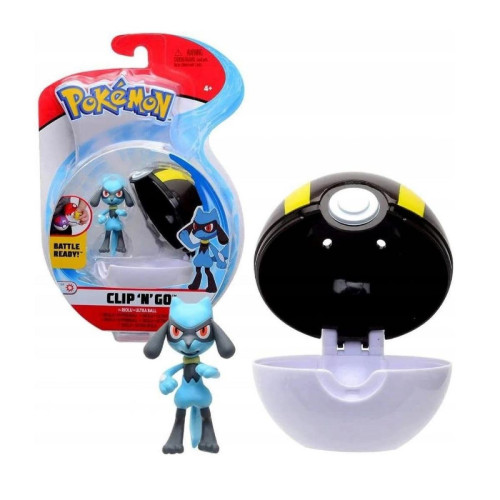 Mangas Pokemon Pokémon Clip 'N' Go Riolu et Pokéball - Comprend 1 figurine de 5 cm et 1 Ultra Ball.