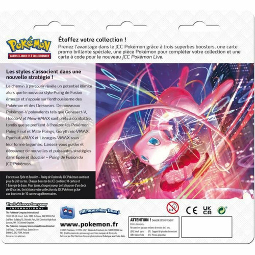 Pokemon POKEMON - Tripack Poing de fusion EB08 - Pack 3 boosters de cartes à collectionner Pokémon