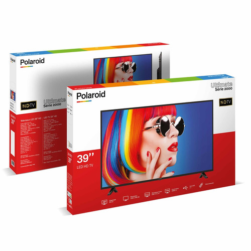 TV 32'' à 39'' POLAROID - TV LED - 39" (98cm) - HD - DVB-T2/S2 - 3x HDMI - 2x USB - sortie casque