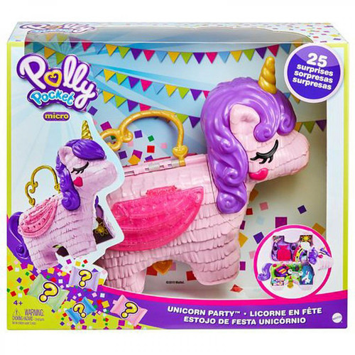 Polly Pocket - POLLY POCKET Coffret Licorne Surprises - Piñata Licorne Féérique + de 25 accessoires Polly Pocket   - Polly pocket