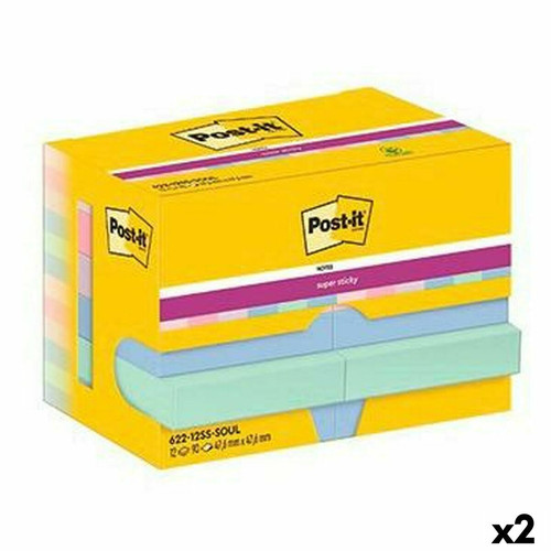 Post-It - Notes Adhésives Post-it Super Sticky Multicouleur 47,6 x 47,6 mm (2 Unités) Post-It  - Post-It