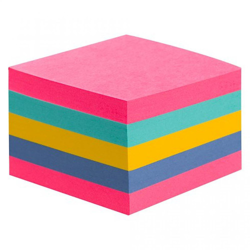 Post-It - Bloc cube assorti Super Sticky Post-it - 76 x 76 cm - bloc de 440 feuilles Post-It  - Post-It