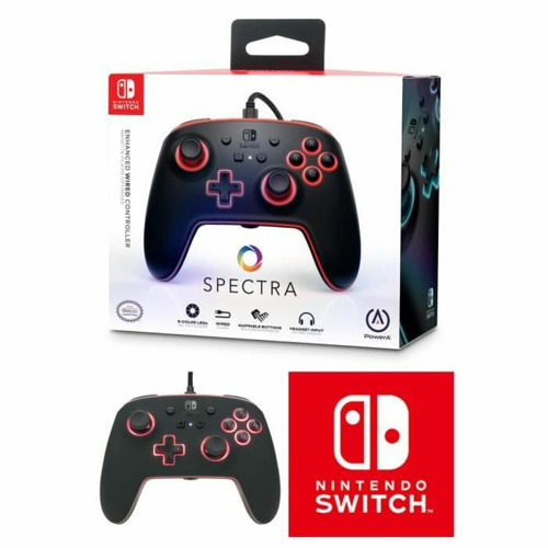 Power A - Manette SWITCH Filaire Nintendo SPECTRA LED RGB Lumineuse Nintendo Officielle - Manettes Switch
