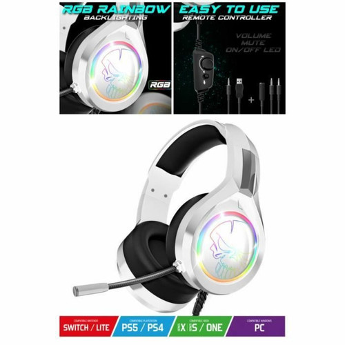 Manette Xbox One Manette XBOX ONE-S-X-PC Officielle + Casque Gamer PRO H8 Blanc SPIRIT OF GAMER XBOX ONE/S/X/PC pas cher
