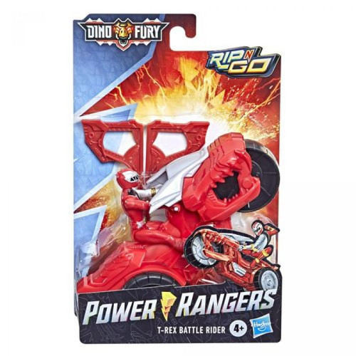 Power Rangers - Figurine Power Rangers Rip N Go Moto de combat T Rex et Ranger rouge Dino Fury - Power Rangers