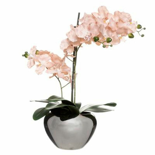 Pp No Name - Plante Artificielle Pot Argent Orchidée 56cm Rose Pp No Name - Pp No Name