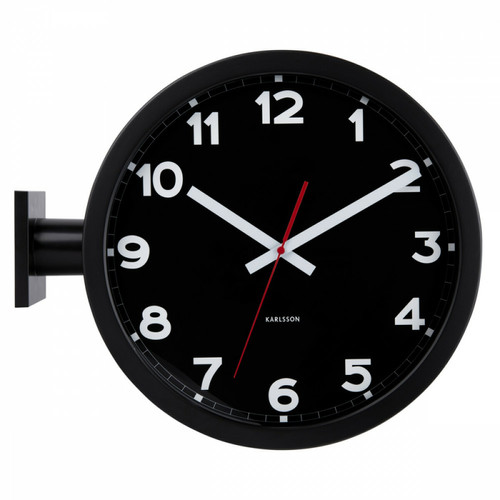 Present Time - Horloge murale double face H38cm - Horloges, pendules Horloge aluminium - noir