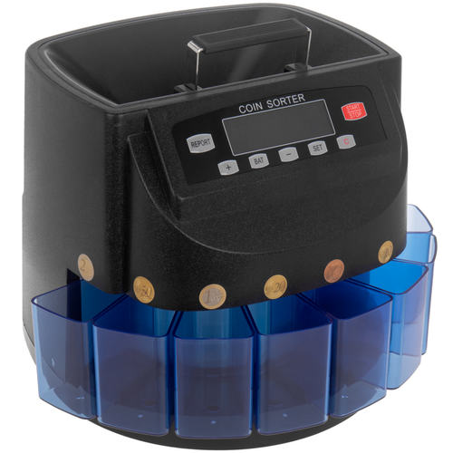 Primematik - Compteuse de pièces noire pour Euro avec trieur automatique et affichage multi-devises Primematik  - Câble antenne Primematik