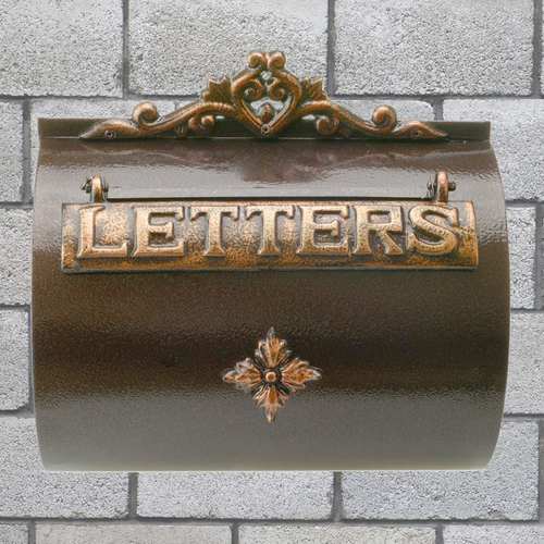 Primematik Boîte aux lettres rétro antique vintage fonte coloré oxyde pour mur