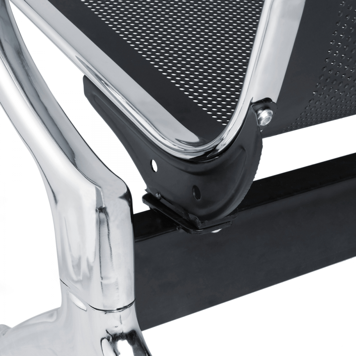 PrimeMatik Chaises sur poutre pour salle dattente avec 2 sièges ergonomique noir