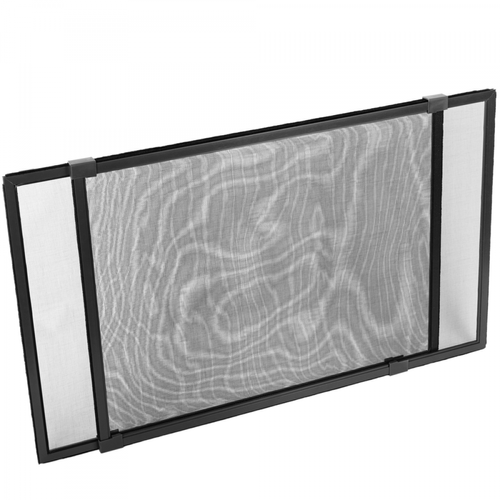 Primematik - Moustiquaire coulissante pour fenêtre 50 cm x max 142 cm aluminium noir - Moustiquaire Fenêtre