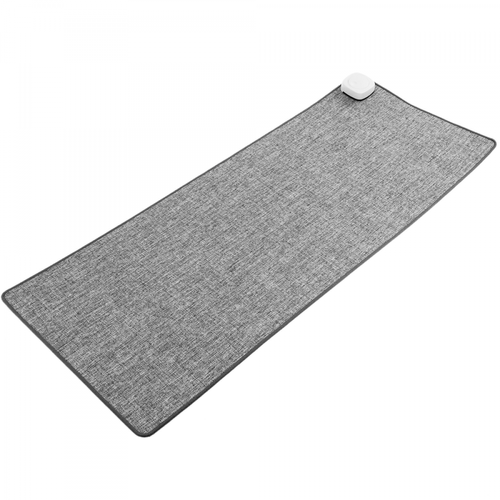 Primematik - Tapis et surface chauffante gris clair de 80x32cm 77W moquette thermique pour bureau sol et pieds - Chauffage