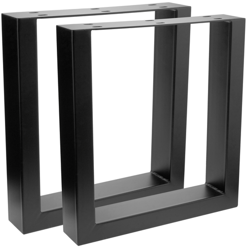Primematik - Pieds rectangulaire de petite table et banc en acier 400 x 80 x 430 mm 2-pack, tubes 80 x 40 mm Primematik  - Pieds & roulettes pour meuble