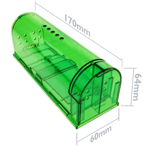 Aménagement de la cage Piège pour rats souris rongeurs cage en plastique paquet de 2 unités 60 x 170 x 64 mm