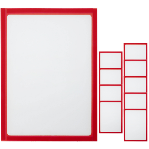 Primematik - Pochette magnétique d'affichage document en format A5 avec cadre flexible rouge (10 pièces) Primematik  - Cadre Photo Primematik