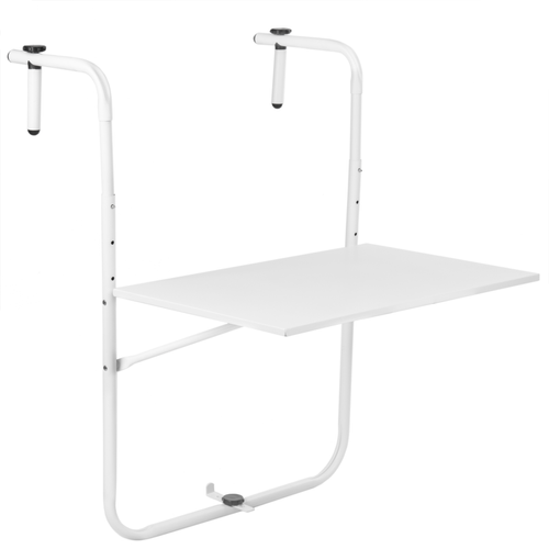Primematik - Table pliante rectangulaire en métal pour balcon coloris blanc 60x40 cm Primematik  - Table balcon pliante