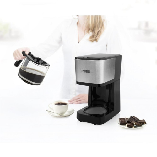 Princess - Princess Machine à café à filtre Compact 12 750W 1,25L Noir et argenté - Princess