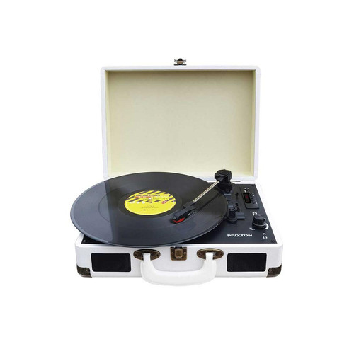Prixton - Tourne-disque vinyle VC400 - Bluetooth - Blanc - Disque vinyles