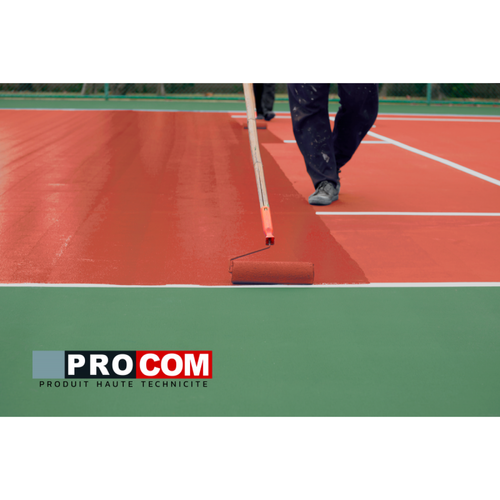 PRO COM Peinture tennis, peinture terrain de sport, rénovation et protection de terrain sportif PROCOM-10 litres-Vert tennis (RAL 130 40 30)