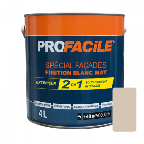 Profacile - Peinture façade mat HydroPliolite PROFACILE, impression, finition, durable jusqu'a 10 ans-4 litres-Beige (RAL 080 80 10) Profacile  - Profacile