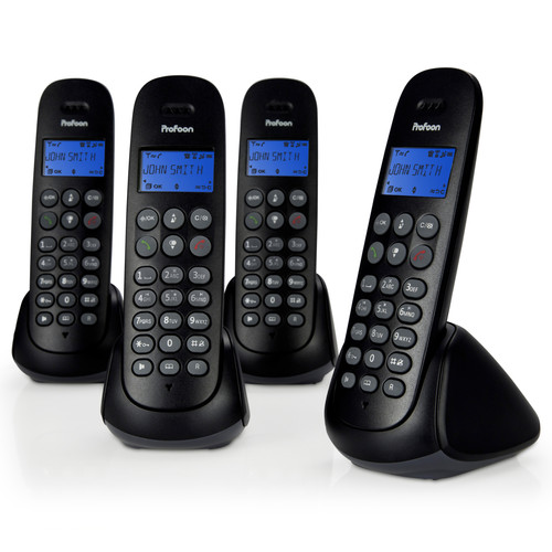 Téléphone fixe filaire Profoon Téléphone sans fil duo avec répondeur PDX5530 Noir