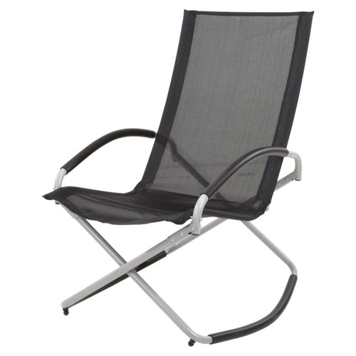 Progarden - ProGarden Chaise à bascule pliable Noir Progarden - Chaises de jardin