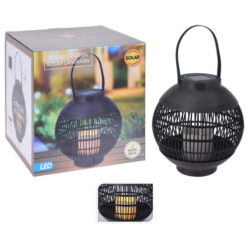 Progarden - ProGarden Lampe solaire à LED Rotin avec bougie Noir Progarden  - Progarden