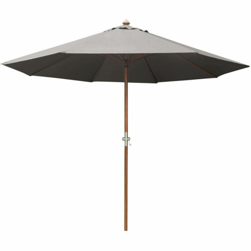 Proloisirs - Parasol en bois 350 cm avec manivelle June gris. Proloisirs - Mobilier de jardin