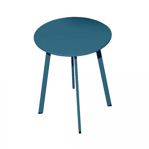 Proloisirs - Table basse de jardin en acier Massai 50 cm bleu. Proloisirs  - Proloisirs