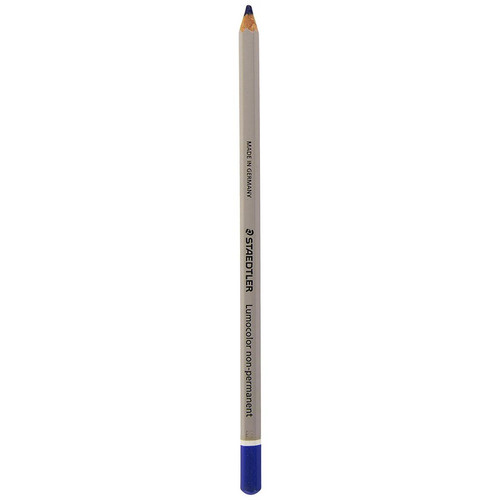 Promark - Staedtler Lumocolor Omnichrom, Crayons bleus non-permanents pour marquage sur la plupart des surfaces, Effaçables à sec et à l'eau, Couleurs intenses, Boîte carton avec 12 crayons assortis, 108-3 VE Promark  - Promark