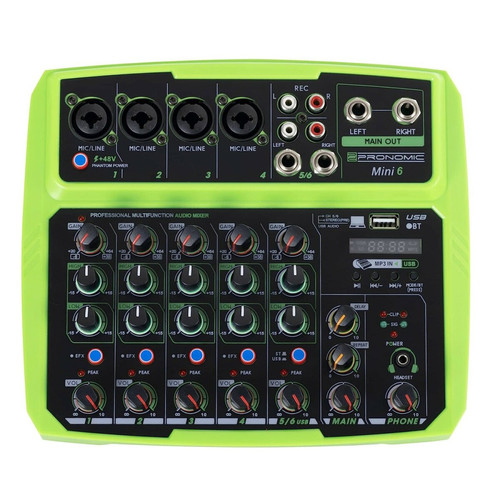 Pronomic - Table de mixage - Pronomic Mini6 - pour Sonorisation DJ avec USB à 6 canaux - interface audio bidirectionnelle Pronomic  - Tables de mixage